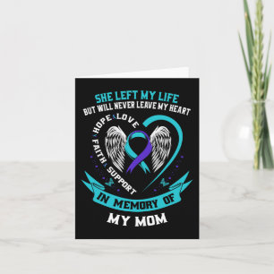 Teal and Purple Suicide Awareness Ribbon Mum Memor Card