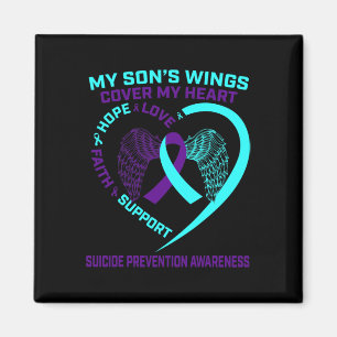 Teal and Purple Suicide Prevention Awareness Son H Magnet