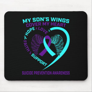 Teal and Purple Suicide Prevention Awareness Son H Mouse Pad