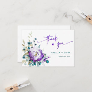 Teal and Purple Wedding Thank You
