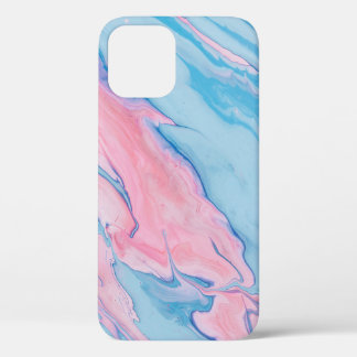 TEAL AND RED FLUID ABSTRACT PAINTING iPhone 12 CASE
