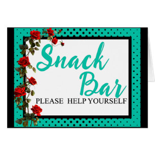 Teal and Red Roses Sugar Skulls Snack Card