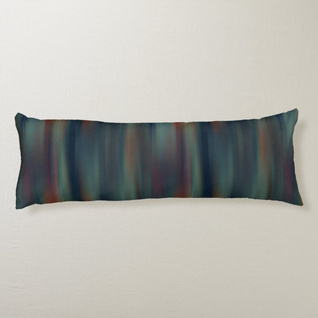 teal and red streaks abstract body cushion (Back)