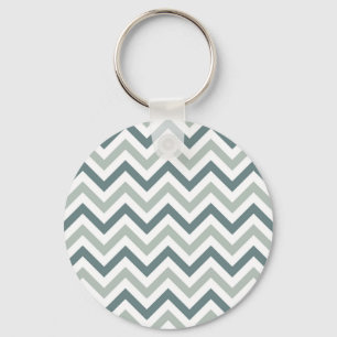 Teal and sage chevron key ring