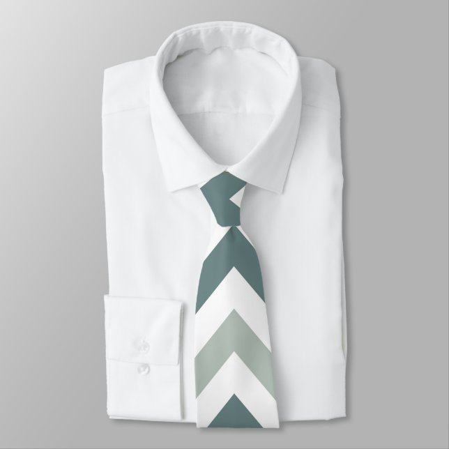 Teal and sage chevron tie (Tied)