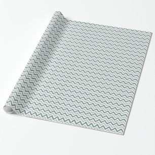 Teal and sage chevron wrapping paper