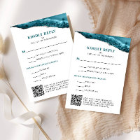 Teal and Silver Agate Bat Mitzvah QR Code Vertical