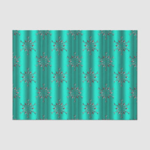 Teal and Silver Stars Christmas Tissue Paper