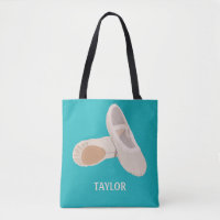Teal and Tan Ballet Shoes Personalised