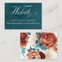 Teal and Terracotta Floral Wedding Website
