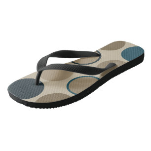 Teal and Toupe Circles Jandals