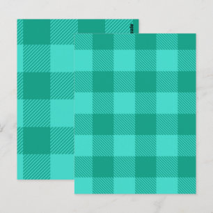 Teal And Turquoise Gingham Plaid Design  Postcard
