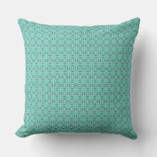 Teal and Turquoise Small Geo Print Cushion