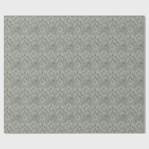 Teal and Warm Beige Damask Wrapping Paper
