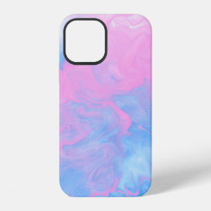 TEAL AND WHITE ABSTRACT PAINTING iPhone 12 CASE