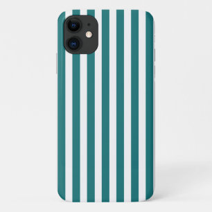 Teal and white candy stripes Case-Mate iPhone case