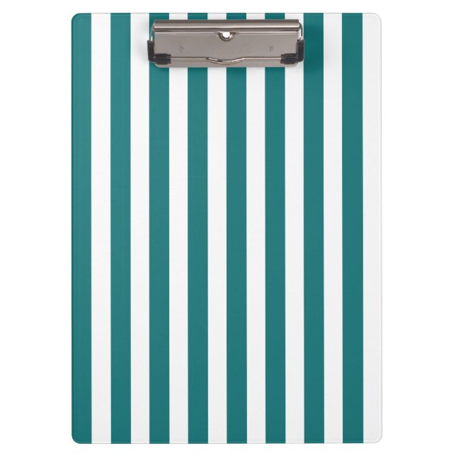 Teal and white candy stripes clipboard (Front)