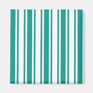 Teal and white candy stripes magnet