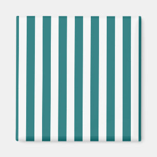 Teal and white candy stripes magnet