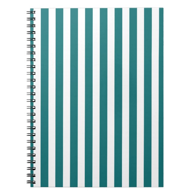 Teal and white candy stripes notebook (Front)