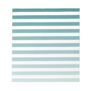 Teal and white candy stripes notepad