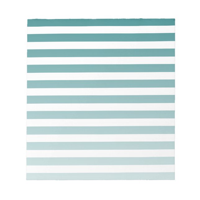 Teal and white candy stripes notepad (Front)