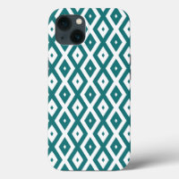 Teal and white diamond pattern Case-Mate iPhone ca