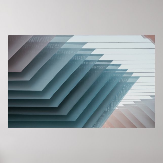 Teal and white digital wallpaper poster (Front)