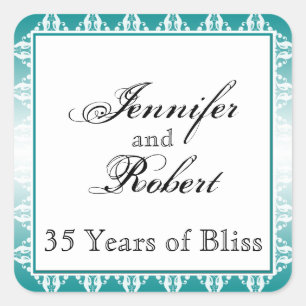 Teal and White Filigree Envelope Seal
