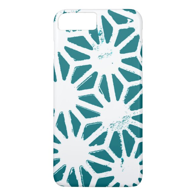 Teal and white geometric pattern Case-Mate iPhone case (Back)