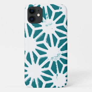 Teal and white geometric pattern Case-Mate iPhone case