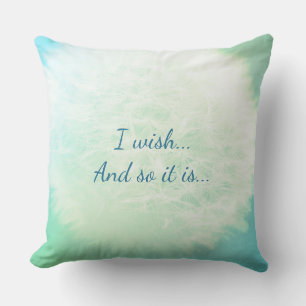 Teal and White inspirational design Cushion
