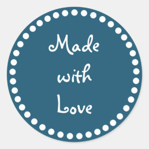 Teal and white made with love sticker
