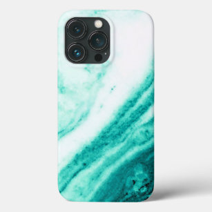 Teal and White Marble iPhone 13 Pro Case