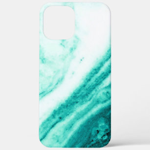 Teal and White Marble iPhone 12 Pro Max Case