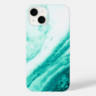Teal and White Marble Case-Mate iPhone 14 Case