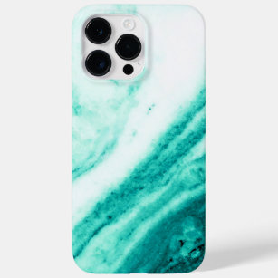 Teal and White Marble Case-Mate iPhone 14 Pro Max Case