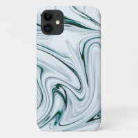 Teal and White Marble Swirl Effect 