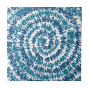 Teal and White Modern Retro Tile