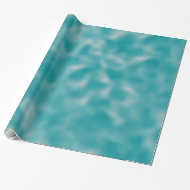 Teal and White Mottled Wrapping Paper (Unrolled)