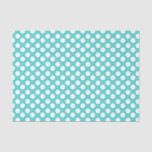 Teal and White Polka Dot Tissue Paper