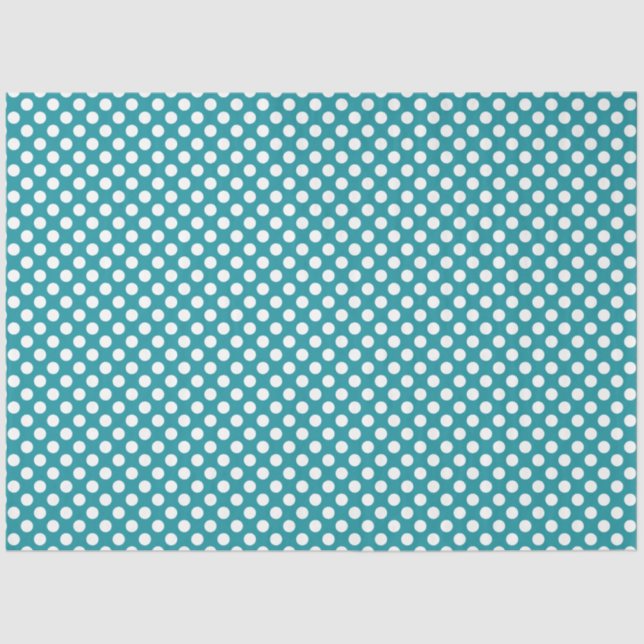 Teal and White Polka Dot Tissue Paper (Front)