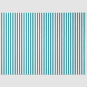 Teal and White Striped Tissue Paper