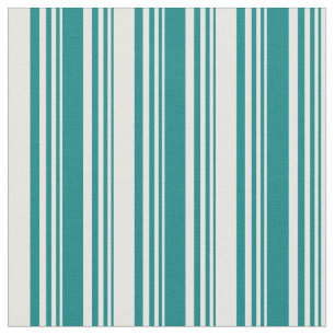 Teal and White Stripes Pattern Fabric