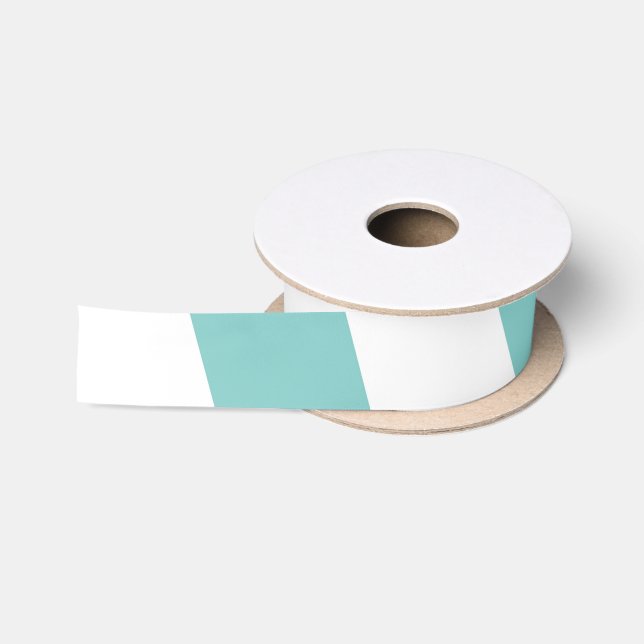 Teal and White Stripes Satin Ribbon (Spool)