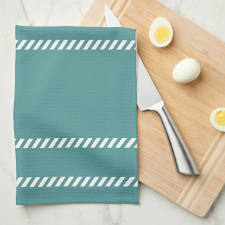 Teal and White  Tea Towel