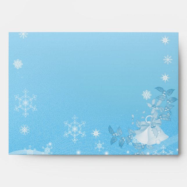 Teal and White Winter Wedding Envelopes (Front)