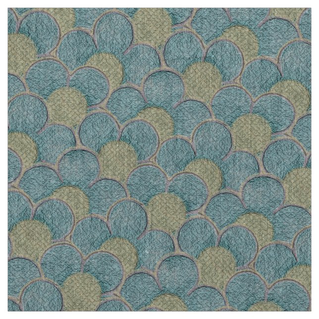 Teal and Yellow Large Format Flowers Fabric (Swatch)