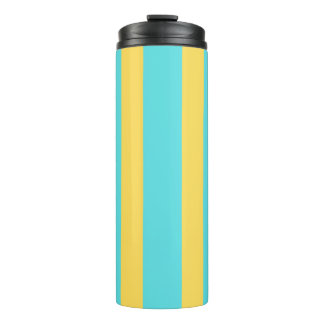 Teal and Yellow Stripes  Thermal Tumbler