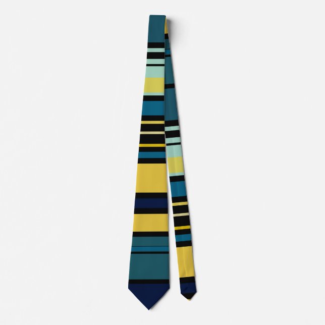 Teal and Yellow Stripes Tie (Front)